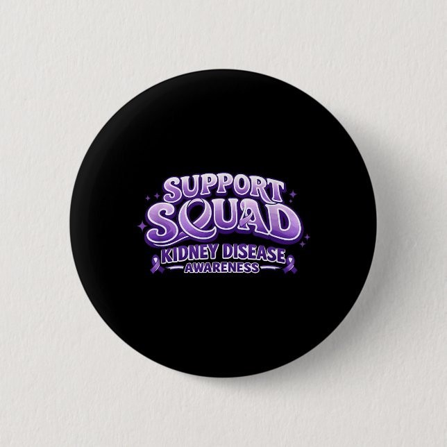 Support Squad Kidney Disease Awareness for Men Button (Front)