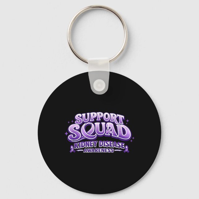 Support Squad Kidney Disease Awareness for Men Keychain (Front)