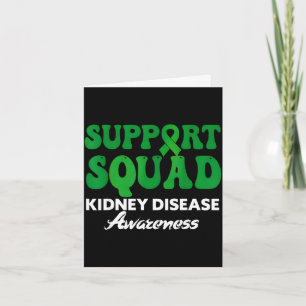 Support squad kidney disease awareness green ribbo card
