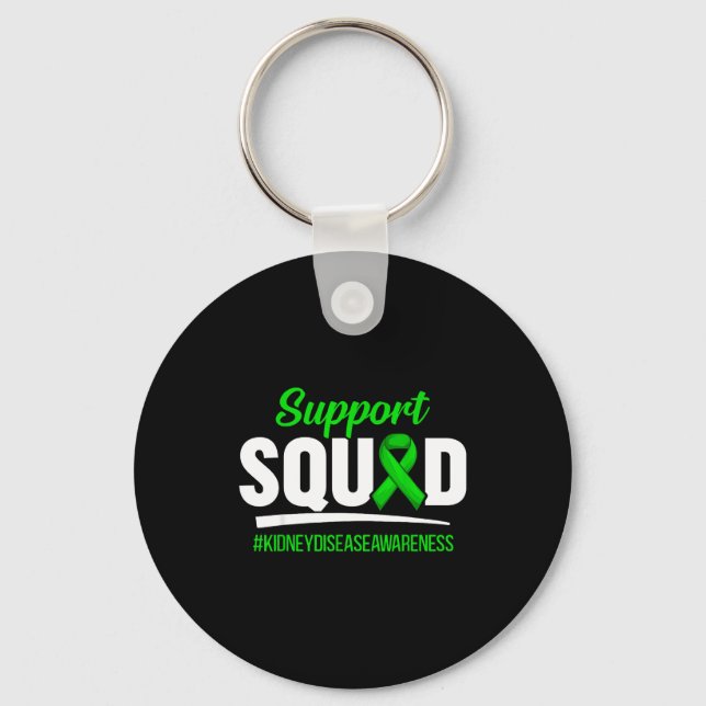 Support squad kidney disease awareness  keychain (Front)