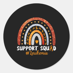 Support Squad Leukemia Awareness Orange Ribbon Rai Classic Round Sticker
