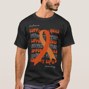 Support Squad Leukemia Awareness Orange Ribbon T-Shirt
