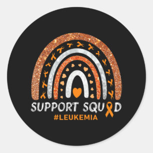 Support Squad Leukemia Awareness Rainbow Gift Warr Classic Round Sticker