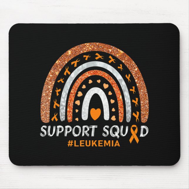 Support Squad Leukemia Awareness Rainbow Gift Warr Mouse Pad (Front)