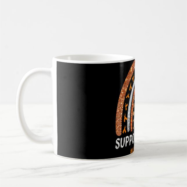 Support Squad Leukemia Awareness Rainbow Warrior Coffee Mug (Left)