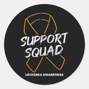 Support Squad Leukemia Awareness Ribbon Leukemia C Classic Round Sticker