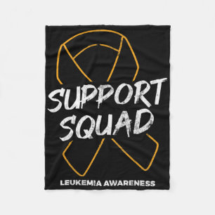 Support Squad Leukemia Awareness Ribbon Leukemia C Fleece Blanket