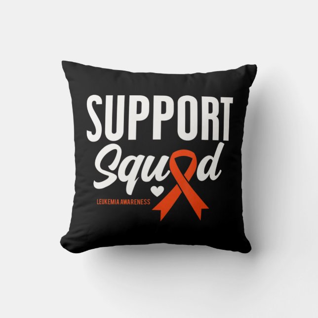 Support Squad Leukemia Awareness  Throw Pillow (Front)