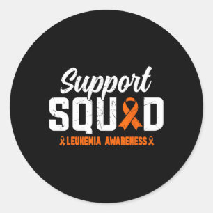 Support Squad Leukemia Blood Cancer Awareness Oran Classic Round Sticker