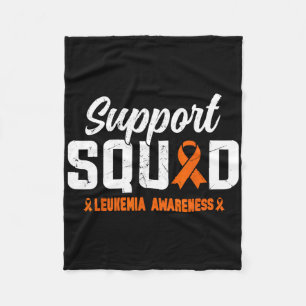Support Squad Leukemia Blood Cancer Awareness Oran Fleece Blanket