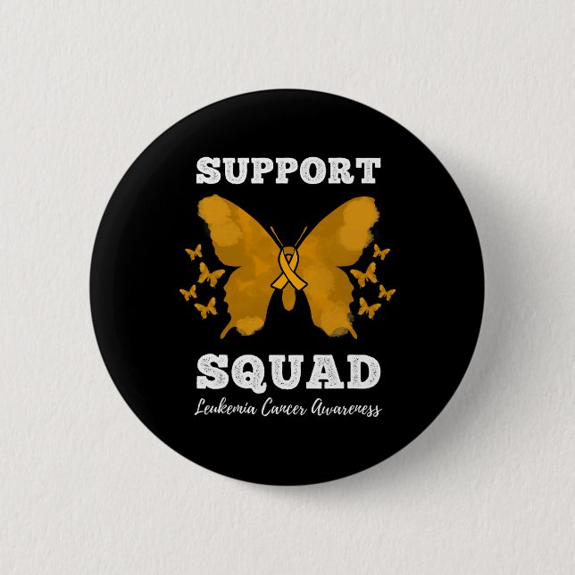 Support Squad Leukemia Cancer Awareness Blood Canc Button (Front)