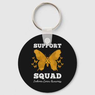 Support Squad Leukemia Cancer Awareness Blood Canc Keychain