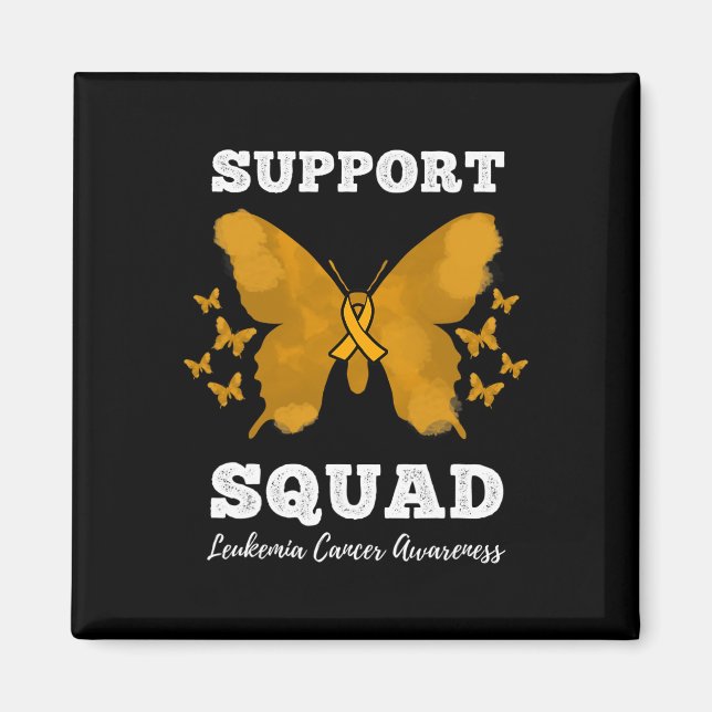 Support Squad Leukemia Cancer Awareness Blood Canc Magnet (Front)