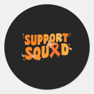 Support Squad Leukemia Cancer Awareness Butterfly  Classic Round Sticker