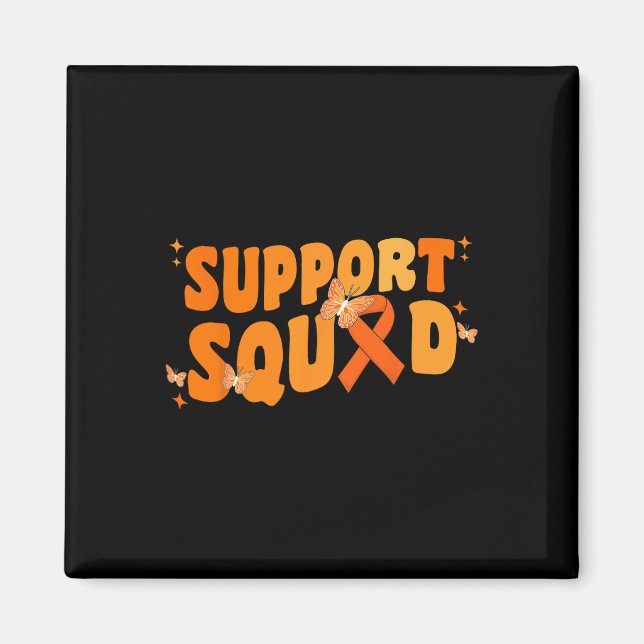 Support Squad Leukemia Cancer Awareness Butterfly  Magnet (Front)