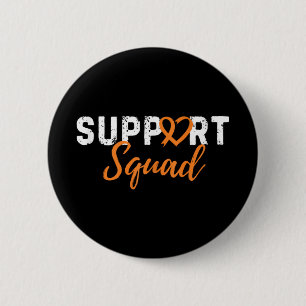 Support Squad Leukemia Cancer Love Heart Orange Ri Button