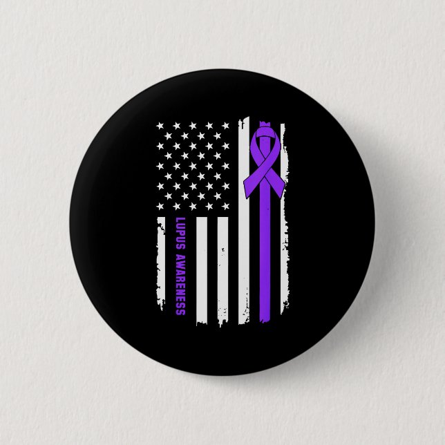 Support squad lupus awareness warrior fighter button (Front)