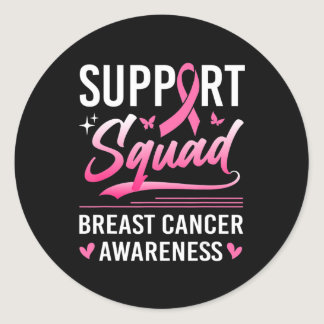 Support Squad Matching Family Breast Cancer Awaren Classic Round Sticker