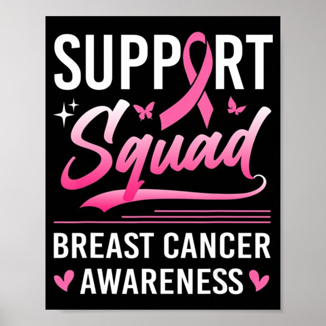 Support Squad Matching Family Breast Cancer Awaren Poster (Front)