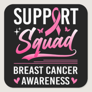 Support Squad Matching Family Breast Cancer Awaren Square Sticker