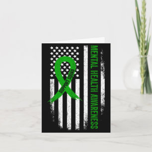 Support squad mental health awareness green ribbon card