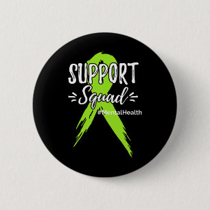 Support Squad Mental Health Awareness Lime Green R Button