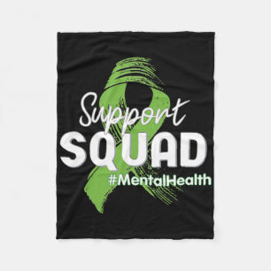 Support Squad Mental Health Awareness Lime Green R Fleece Blanket