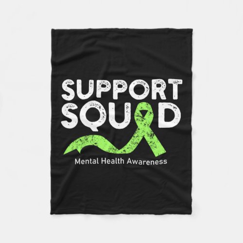 Support Squad Mental Health Awareness Lime Green R Fleece Blanket