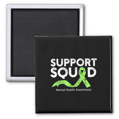 Support Squad Mental Health Awareness Lime Green R Magnet