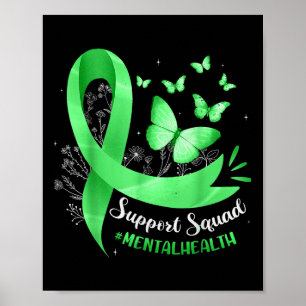 Support Squad Mental Health Awareness Lime Green R Poster