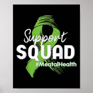 Support Squad Mental Health Awareness Lime Green R Poster
