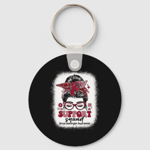 Support Squad Messy Bun Brain Aneurysm  Keychain