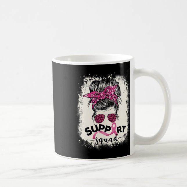 Support Squad Messy Bun Breast Cancer Awareness Pi Coffee Mug (Right)