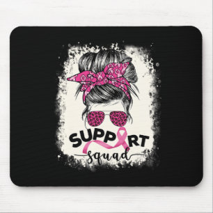 Support Squad Messy Bun Breast Cancer Awareness Pi Mouse Pad