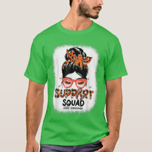 Support Squad Messy Bun Butterfly ADHD Awareness T-Shirt
