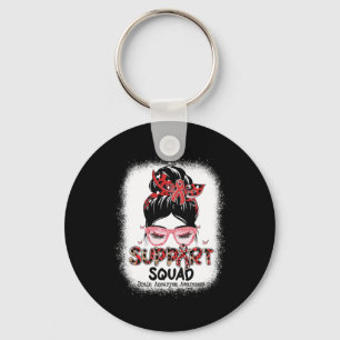 Support Squad Messy Bun Butterfly Brain Aneurysm A Keychain