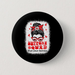 Support Squad Messy Bun Butterfly Red Ribbon Blood Button