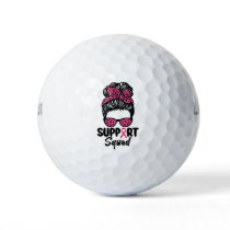 Support Squad Messy Bun Pink Warrior Breast Cancer Golf Balls