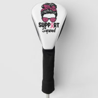 Support Squad Messy Bun Pink Warrior Breast Cancer
