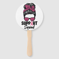 Support Squad Messy Bun Pink Warrior Breast Cancer