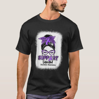 Support Squad Messy Bun Purple Ribbon Overdose Awa T-Shirt