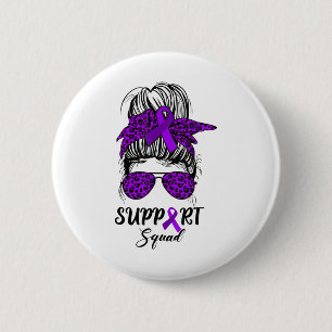 Support Squad Messy Bun Purple Warrior Heimerheime Button