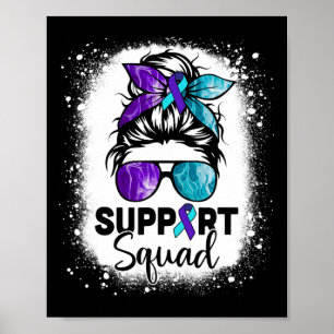 Support Squad Messy Bun Suicide Prevention Awarene Poster