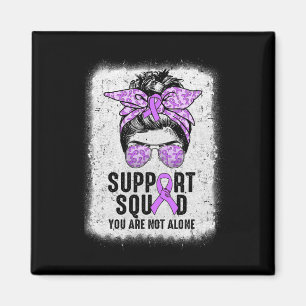 Support Squad Messy Bun Warrior Purple Epilepsy Aw Magnet