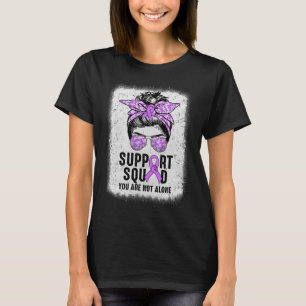Support Squad Messy Bun Warrior Purple Epilepsy Aw T-Shirt