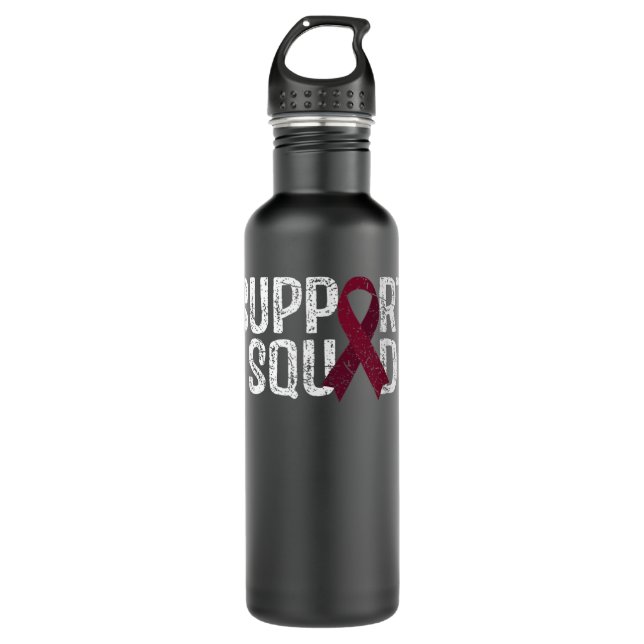 Support Squad Multiple Myeloma Awareness Stainless Steel Water Bottle (Front)