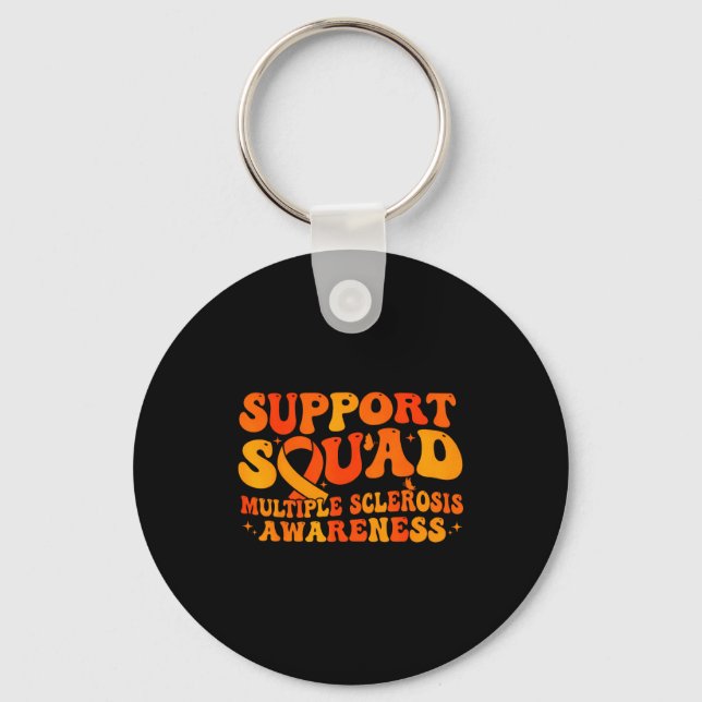 Support squad multiple sclerosis awareness ms keychain (Front)
