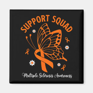 Support squad multiple sclerosis awareness orange magnet