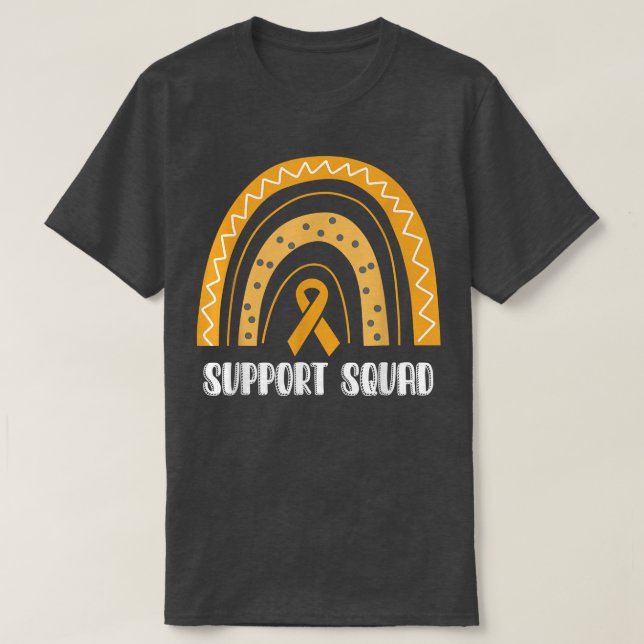 Support Squad Orange Rainbow ADHD Awareness  T-Shirt (Design Front)