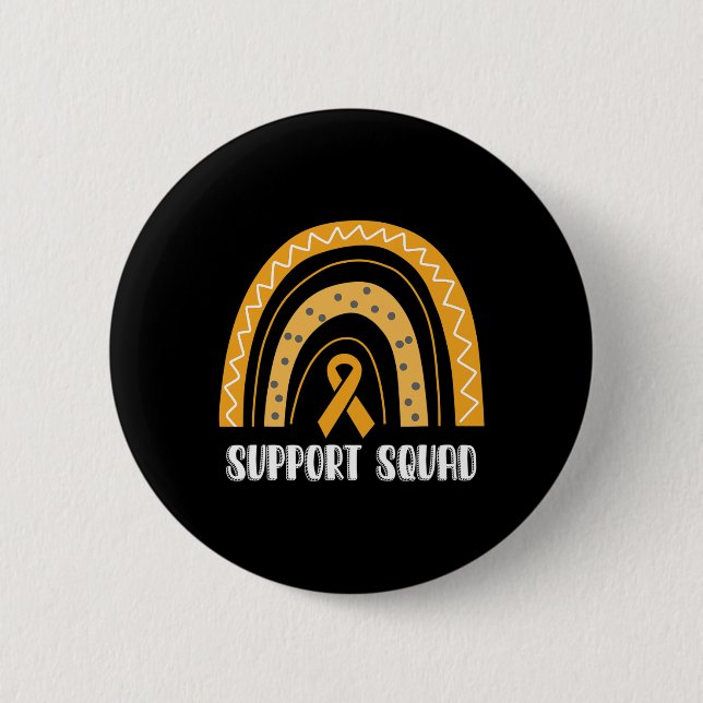 Support Squad Orange Rainbow Ribbon RSD CRPS Aware Button (Front)